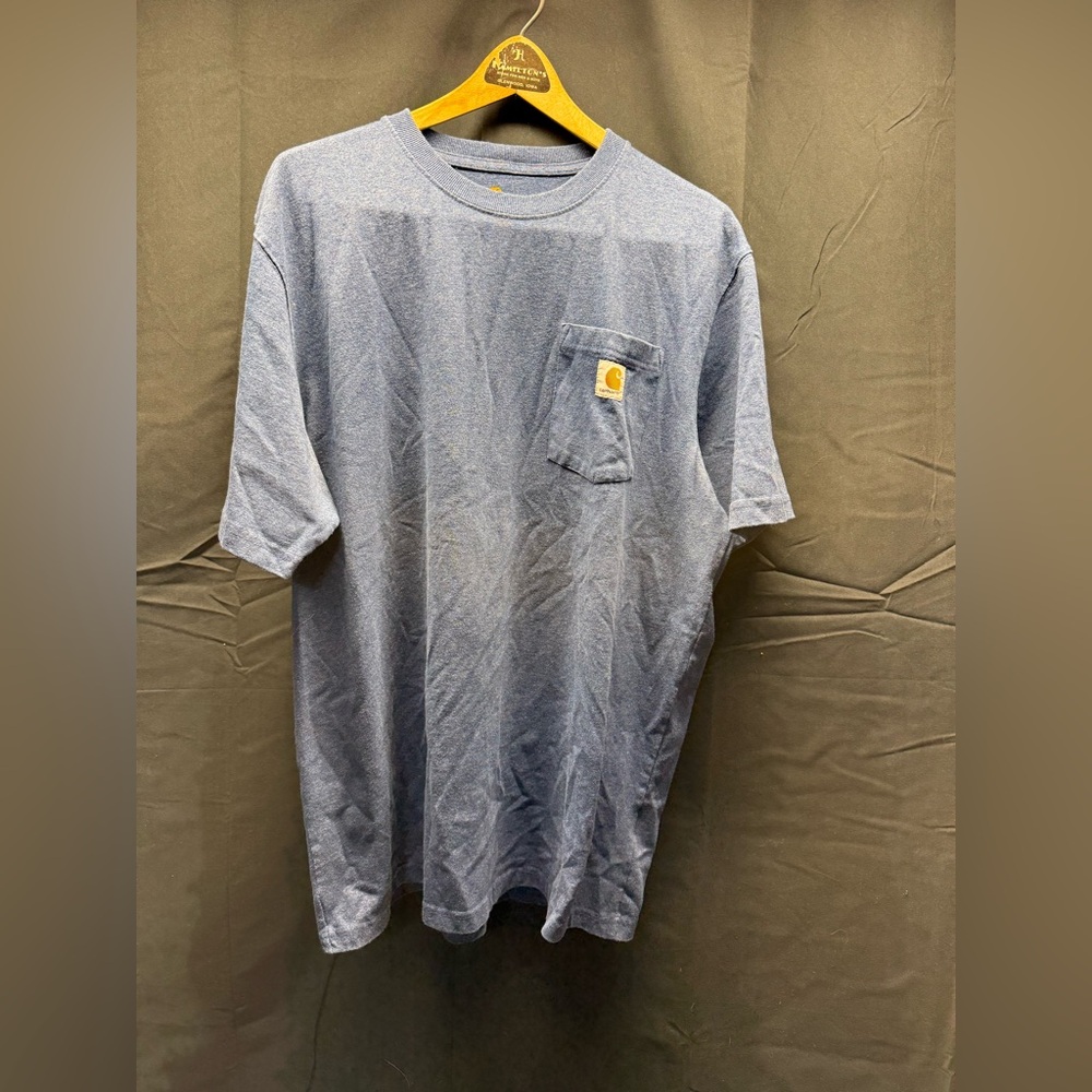 Carhartt Men's Heather Blue Short Sleeve Tee Sz LG Tall (16aa)